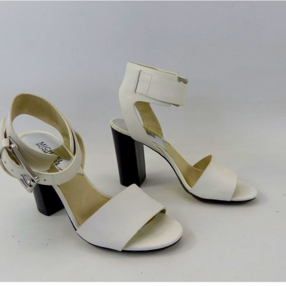 Michael Kors Marina Strap Heels, White Size 6.5M - Picture 1 of 7
